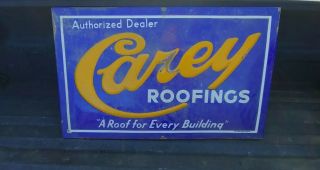 Porcelain Carey Roofings Metal Sign Embossed Roof Every Building Dealer