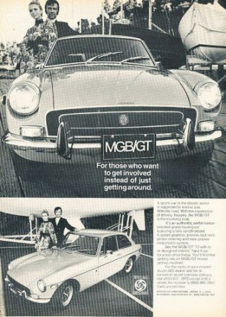 1971 Mg Mgb Gt Austin Bw Vintage Advertisement Ad
