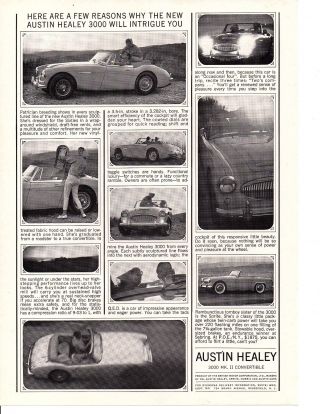 1963 Austin - Healey 3000 Print Ad