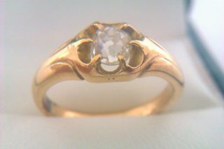 Rare 18ct Gold & 0.  46ct Old Cut Diamond Edwardian Gypsy Ring Circa 1904
