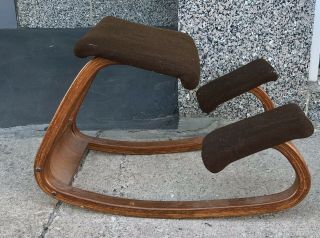Vintage Stokke Balans Variable Kneeling Chair Brown Upholstery