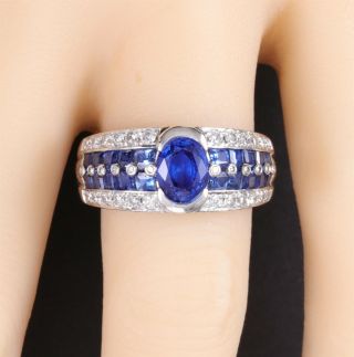 Incredible Platinum 3.  3 Ct Diamond Natural Ceylon Blue Sapphire Estate Ring 3