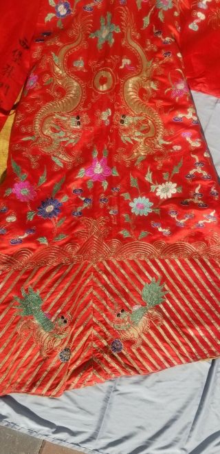 Incredible dragon qing dynasty chinese embroidered silk robe forbidden stitch 2