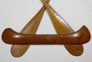 Vintage OLD TOWN CANOE Wooden Advertising Paddles & Canoe Sign Display 3