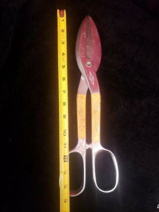 Vintage Ds - 14 Sheet Metal Cutters Shears Diamalloy Duluth Forged In U.  S.  A.