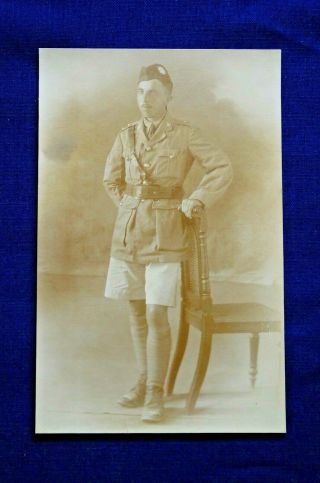 Wwi Real Photo Post Card Of Soldier In 6th Batt.  Highland Light Guard,  In Egypt