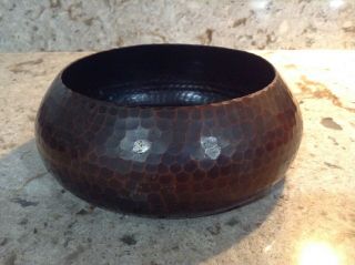 Antique Older Mark Arts & Crafts Roycroft Hammered Copper Bowl
