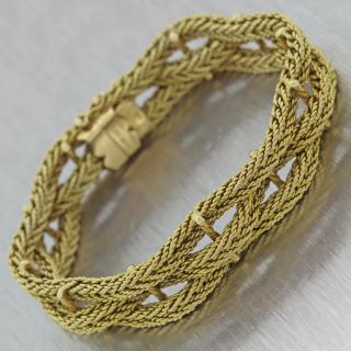 Vintage Estate Tiffany & Co.  18k Yellow Gold Rope Chain 14mm Wide Bracelet