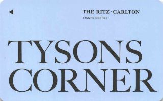 The Ritz - Carlton - Tysons Corner - Hotel Room Key Card,  Hotelkarte,  Clé De L 