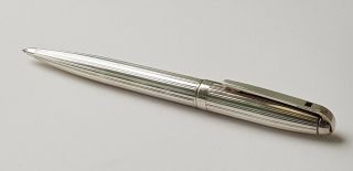 Vintage S.  T.  Dupont Olympio Silver Plated Ballpoint Pen