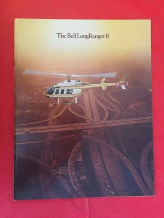 1979 Bell Helicopter " Longranger Ii " Aircraft Dealer Showroom Sales Brochure