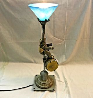 Matthew Lee Gotwols Vintage Artist - Signed Steampunk Hand - Crafted Table Lamp