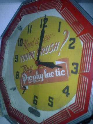 Vintage Octagonal Npi Neon Advertising Clock