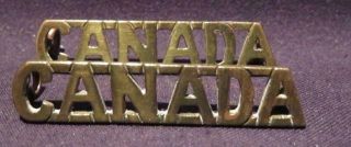 General List Canada Wwi/cef Voided Brass Shoulder Titles