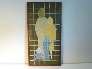 Tile Mosaic The Family Unit Mid Century Modern Wall Art Vintage Ackerman Style