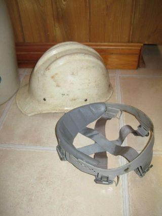 Vtg 502 Bullard Jones Laughlin Ironworker Fiberglass Hard Hat & Suspension Liner