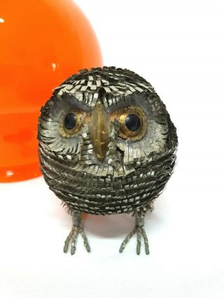 Early Sergio Bustamante Brutalist Metal Owl Bird Sculpture