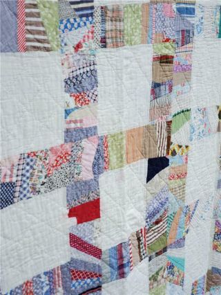 (33) Fun & Whacky Vintage Hand Stitched Patchwork Quilt C.  1930s - 40s