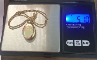 Vintage 9ct Gold Locket With Chain In