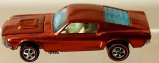 Dte 1968 Hot Wheels Redline 6206 Metallic Orange Custom Mustang Louvered Window