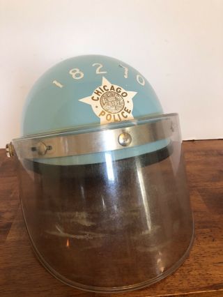 Chicago Police Department Cpd Riot Helmet With Shield Vintage