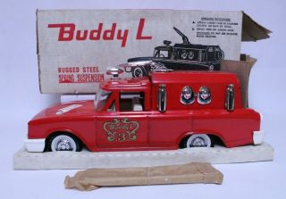 Fantastic Vintage Pressed Steel Buddy L Fire Chief Station Wagon Old Stock