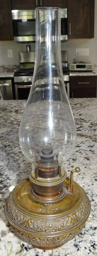 The B&h Small Brass Burner Kerosene Oil Hanging Lamp Bradley Hubbard Vtg Antique