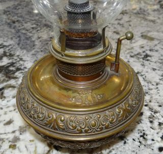 The B&H Small Brass Burner Kerosene Oil Hanging Lamp Bradley Hubbard Vtg Antique 2