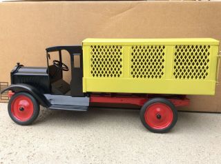 Keystone Packard U.  S.  Mail Or Railway Express Truck,  Vtg Pressed Steel Toy Truck