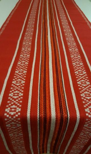 Vintage Long Handwoven Swedish Christmas Red&white Table Runner