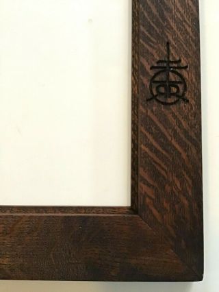 Roycroft Arts&crafts/mission Style Tiger Oak Frame " Rala " Double " R " Mark - -