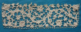 Two fragments antique 17th century Venetian needle lace 3