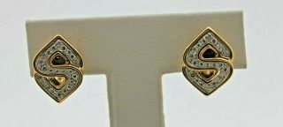 Designer Marina B Soraya 18k Gold S Clip Earrings With Diamonds