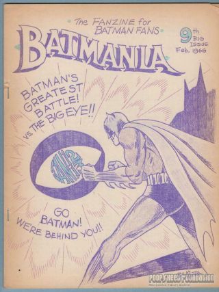 Batmania 9 Comic Fanzine Biljo White Batman Tv Show Adam West Tom Fagan 1966
