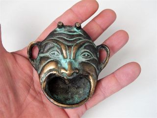 Antique/vintage French Solid Bronze Devil Head Ashtray Demon Or Bottle Opener ?.