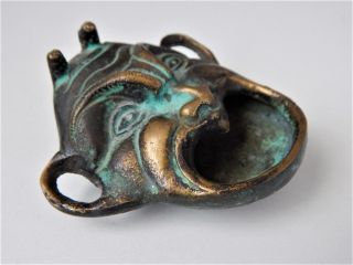 Antique/Vintage French Solid Bronze Devil Head Ashtray Demon or bottle opener ?. 3