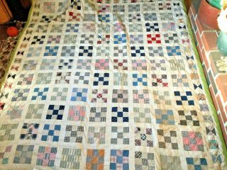 Antique Quilt Done In Small Squares.  Real Early And Great Light Weight