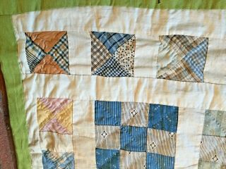 antique quilt done in small squares.  real early and great light weight 3