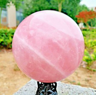 5.  8lb Natural Pink Rose Crystal Ball Is More Suitable For The Ball Body Fdl147