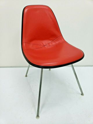 Vintage Eames Dsx Upholstered Shell Chair Red Vinyl Authentic W/tags