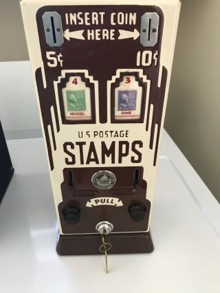 Vintage U.  S.  Postage Stamp Vending Machine W/ Key Usps