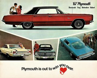 1967 Plymouth Barracuda Fury Belvedere Valiant Vintage Dealer Sales Brochure