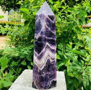 5.  1lb Natural Dream Amethyst Quartz Crystal Obelisk Wand Point Healing Fdl190