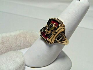 Vintage 10k Gold Class Ring.  " 1964 ".  9.  55 Grams,  Size 8.  Red Stone.  Jostens