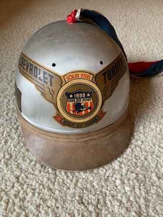 Vintage Soap Box Derby Racing Helmet Chevrolet Turret Top Safety Gr Signed 1939