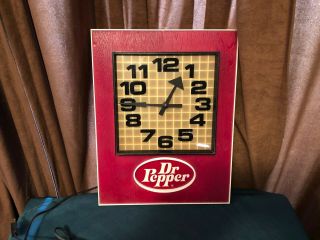 Vintage 1974 Dr.  Pepper Light Up Wall Clock Colorful Advertising