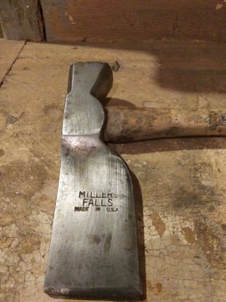 Vintage Miller Falls 1 1/2 Pounds Half Hatchet 1/2 Waffle Head Lath Hammer