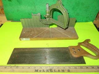 Vintage Hempe Model 3619 Bench Mount Miter Box Green Woodworking Tool