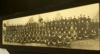 Wwi Panoramic Photo Battery D 124th Artillery At Camp Mills York