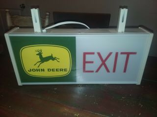 Vintage 1960s John Deere Dealership Exit Double Sided Lighted Advertising Sign